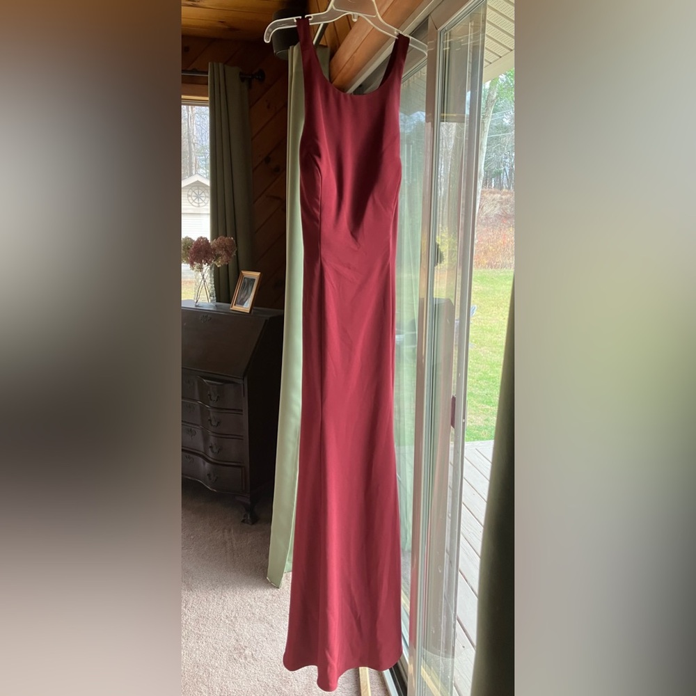 Bari Jay Burgundy Maxi Dress - Picture 2 of 8